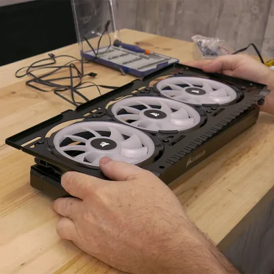 Conjunto de radiador y ventiladores montado