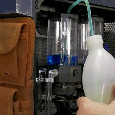 Llenado de depositos de refrigeracion liquida