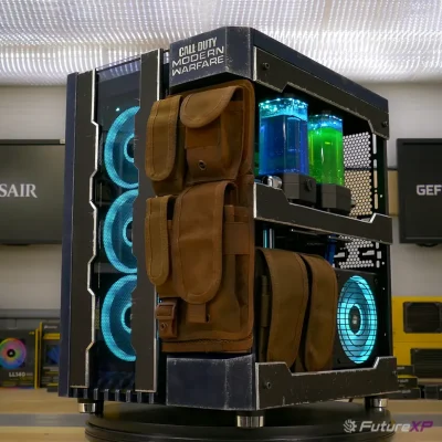 Vista de la parte trasera del PC de Call of Duty