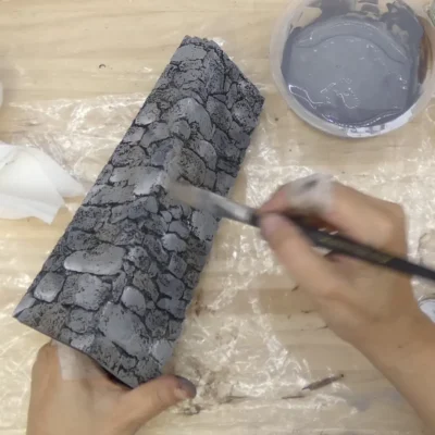 Acabado de los muros de piedra