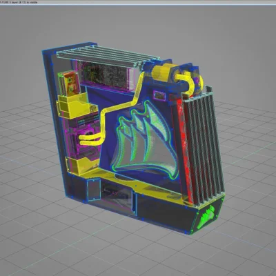Diseño final del custom PC de Corsair