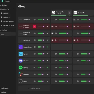 Wave Link permite gestionar hasta cinco mezclas de audio